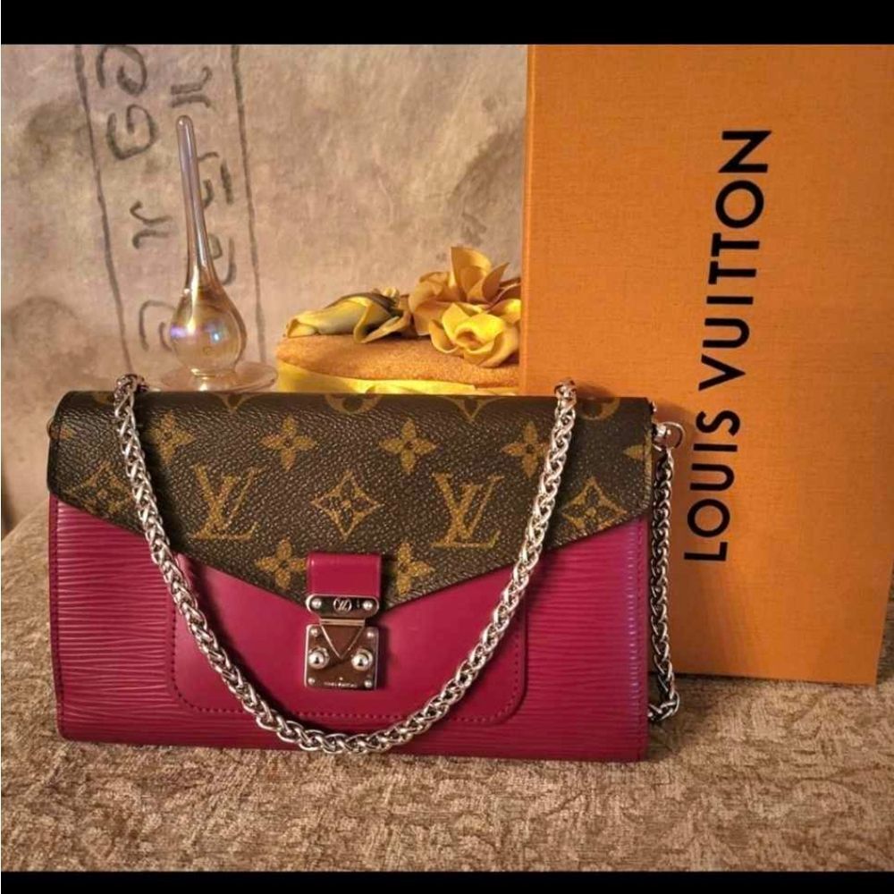 Louis Vuitton Burgundy and Brown Shoulder Bag